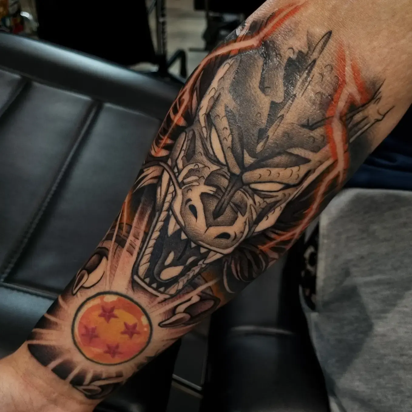 Dragon Ball inspired tattoo work by Independence Ink.