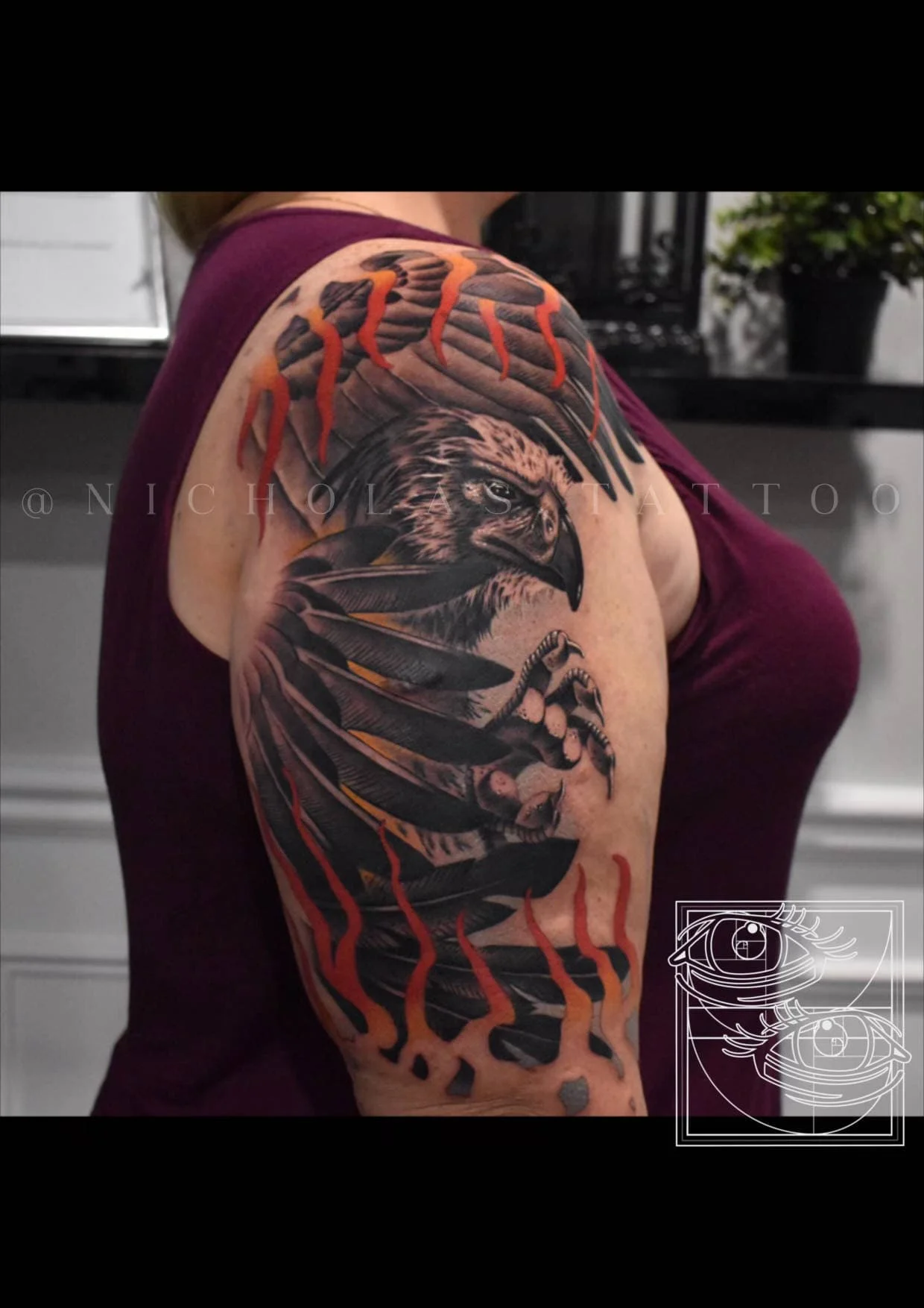 Flaming Bird Tattoo