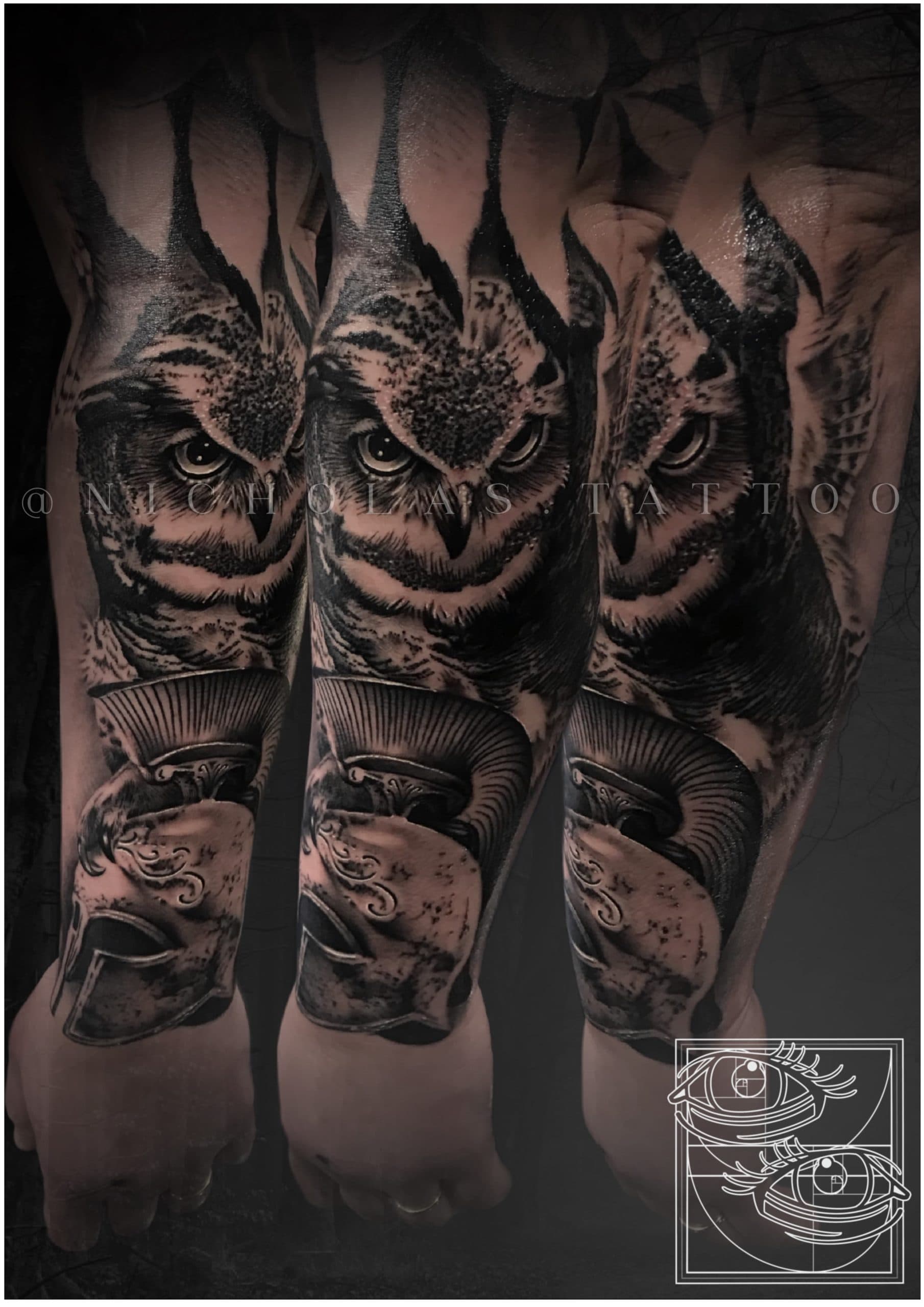 Roman Owl Tattoo