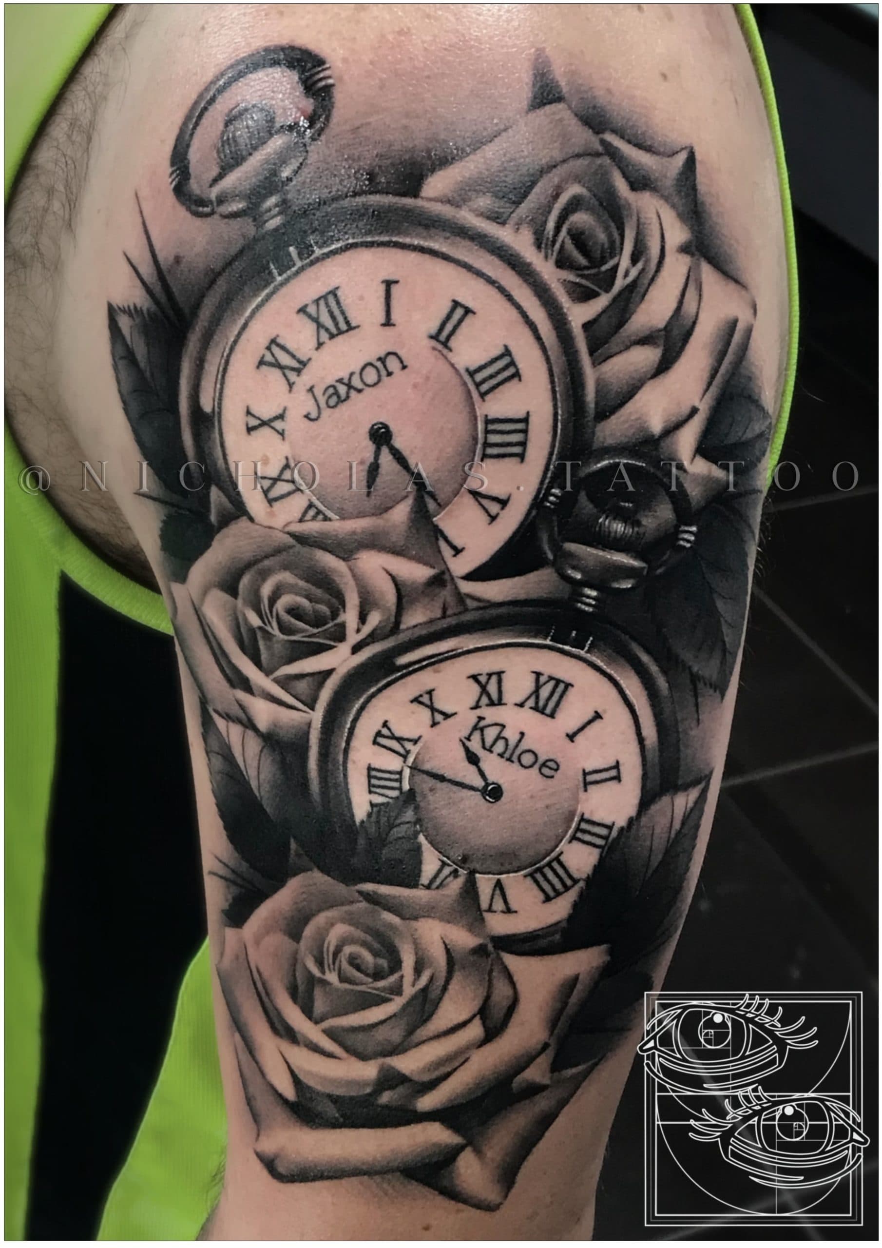 Rose Clocks Tattoo