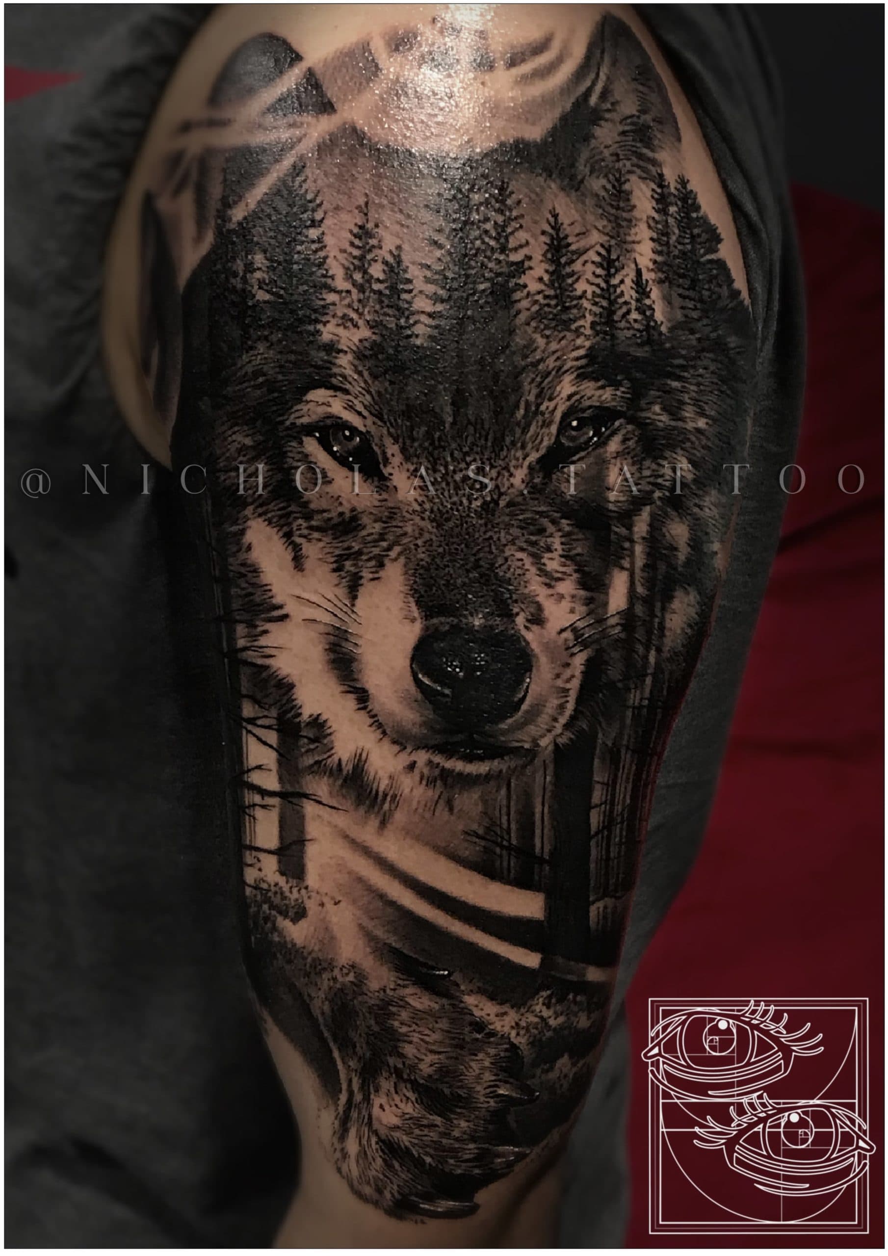 Wolf In The Woods Tattoo